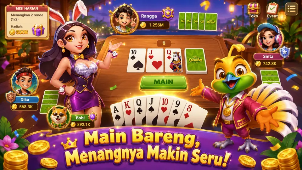 Permainan kartu klasik bersama teman di Royal Dream